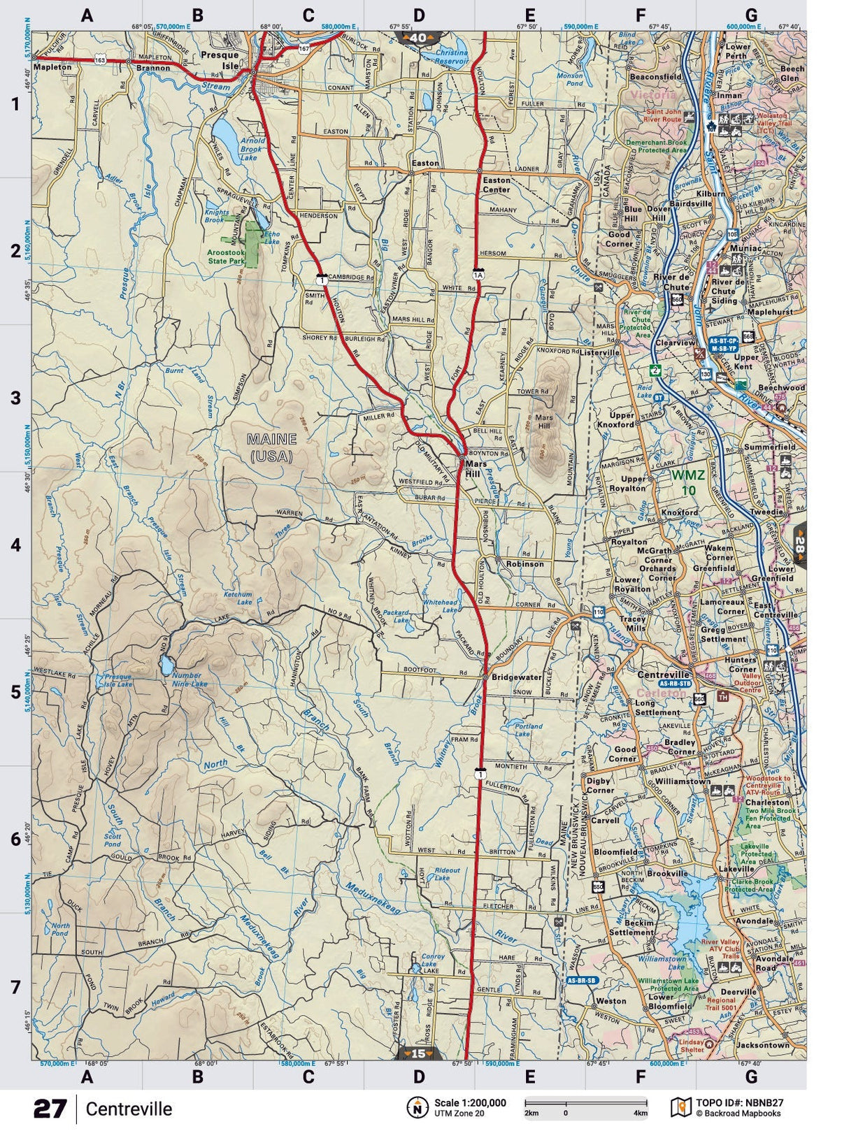 NBNB27 TOPO Map - Centreville - Backroad Maps
