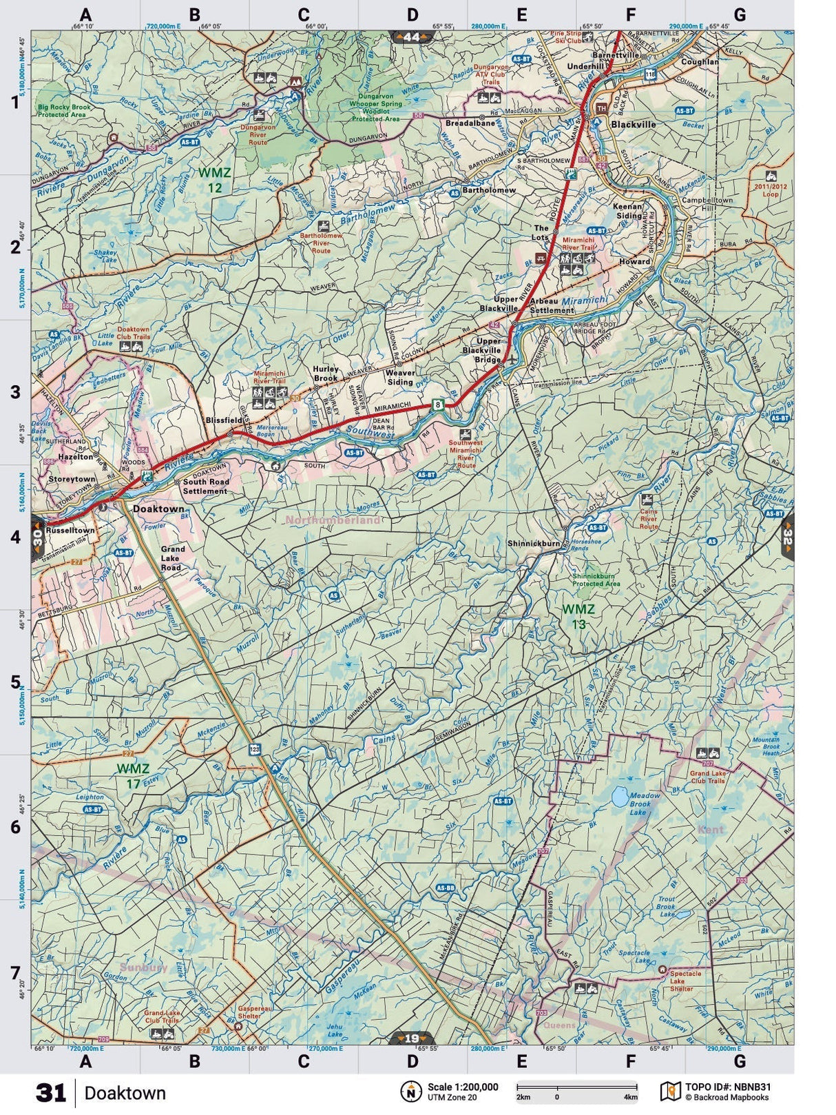 NBNB31 Wall Map - Doaktown - 