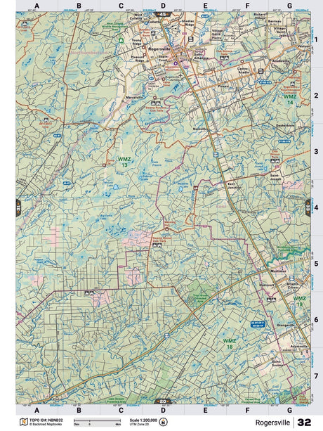 NBNB32 Wall Map - Rogersville - 