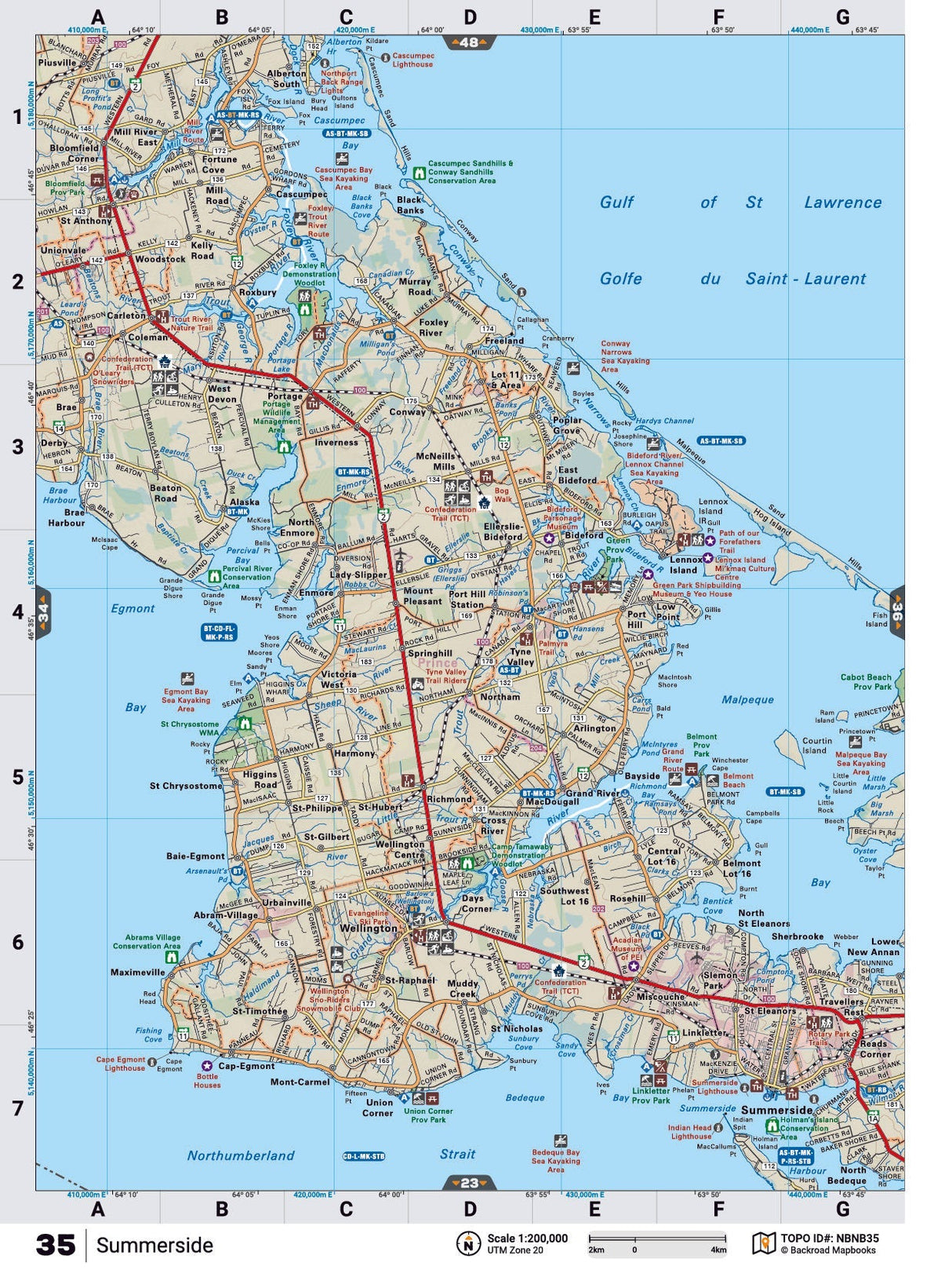 NBNB35 TOPO Map - Summerside - Backroad Maps