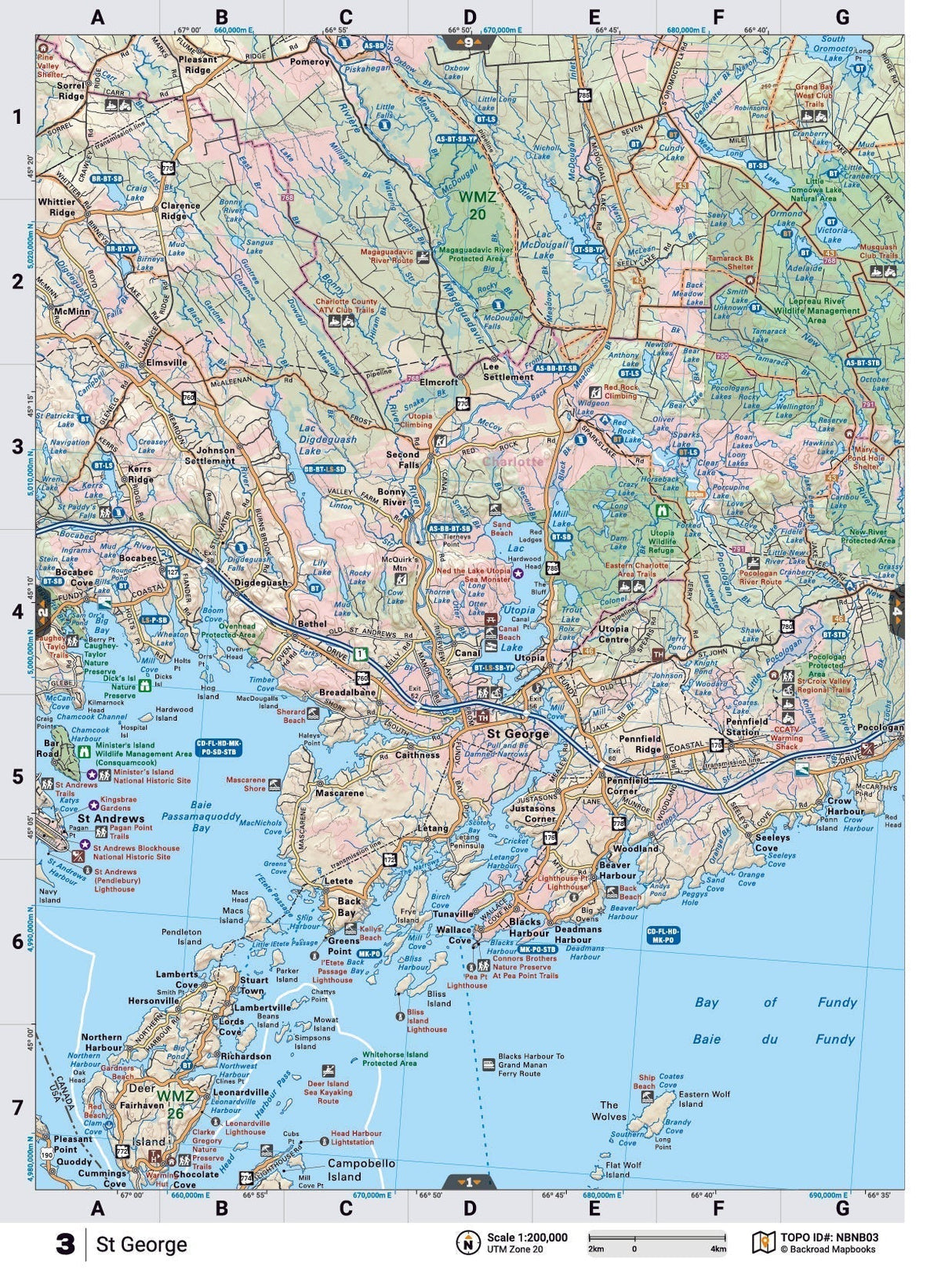 NBNB3 Wall Map - St George - Backroad Maps