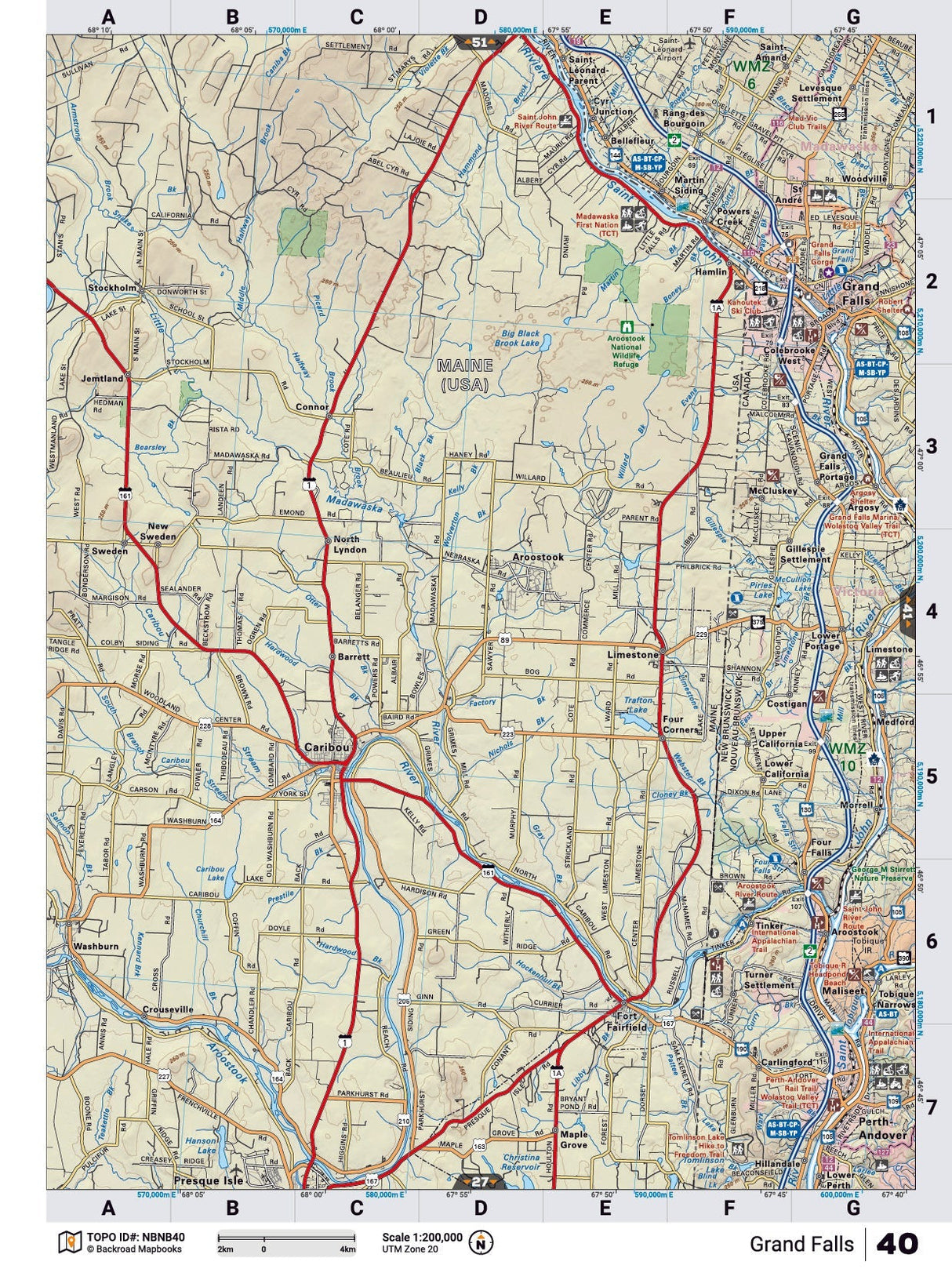 NBNB40 TOPO Map - Grand Falls - Backroad Maps