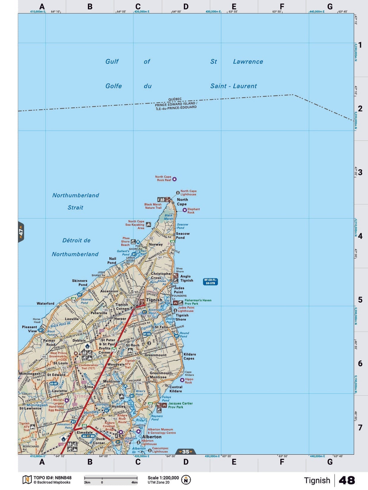 NBNB48 Wall Map - Tignish - Backroad Maps