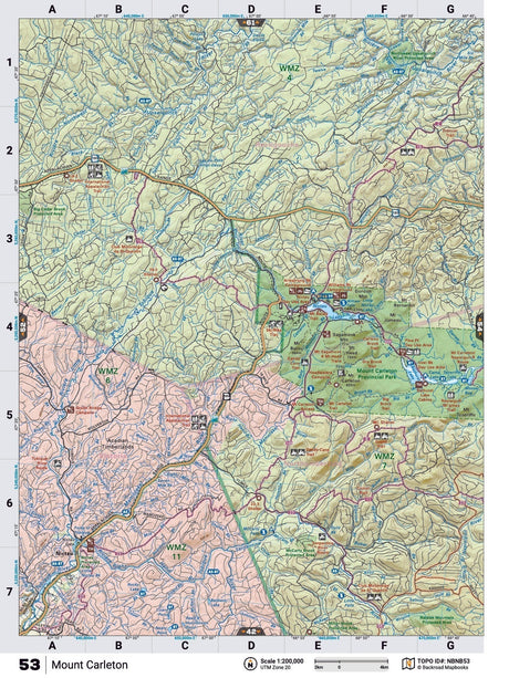 NBNB53 Wall Map - Mount Carlton - Backroad Maps