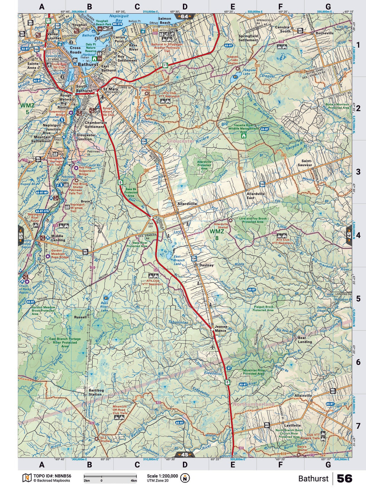 NBNB56 TOPO - Bathurst - TOPO Map