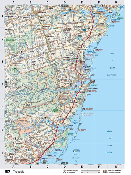 NBNB57 Wall Map - Tracadie - Backroad Maps
