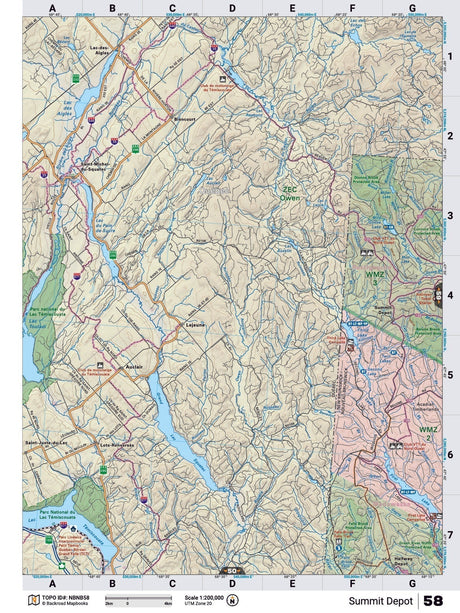 NBNB58 Wall Map - Summit Depot - Backroad Maps