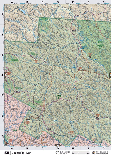 NBNB59 Wall Map - Gounamitz River - Backroad Maps
