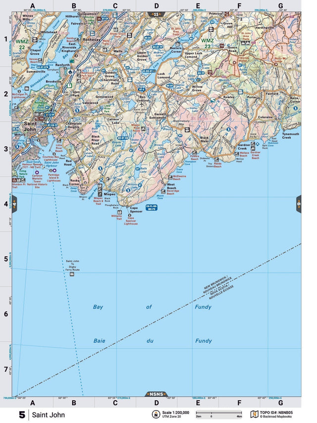 NBNB5 Wall Map - Saint John - Backroad Maps