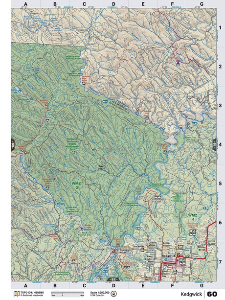 NBNB60 Wall Map - Kedgwick - Backroad Maps