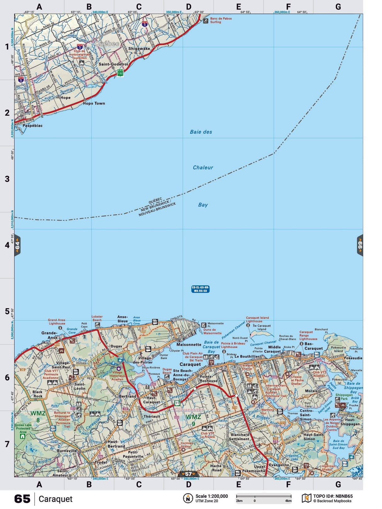 NBNB65 Wall Map - Caraquet - 