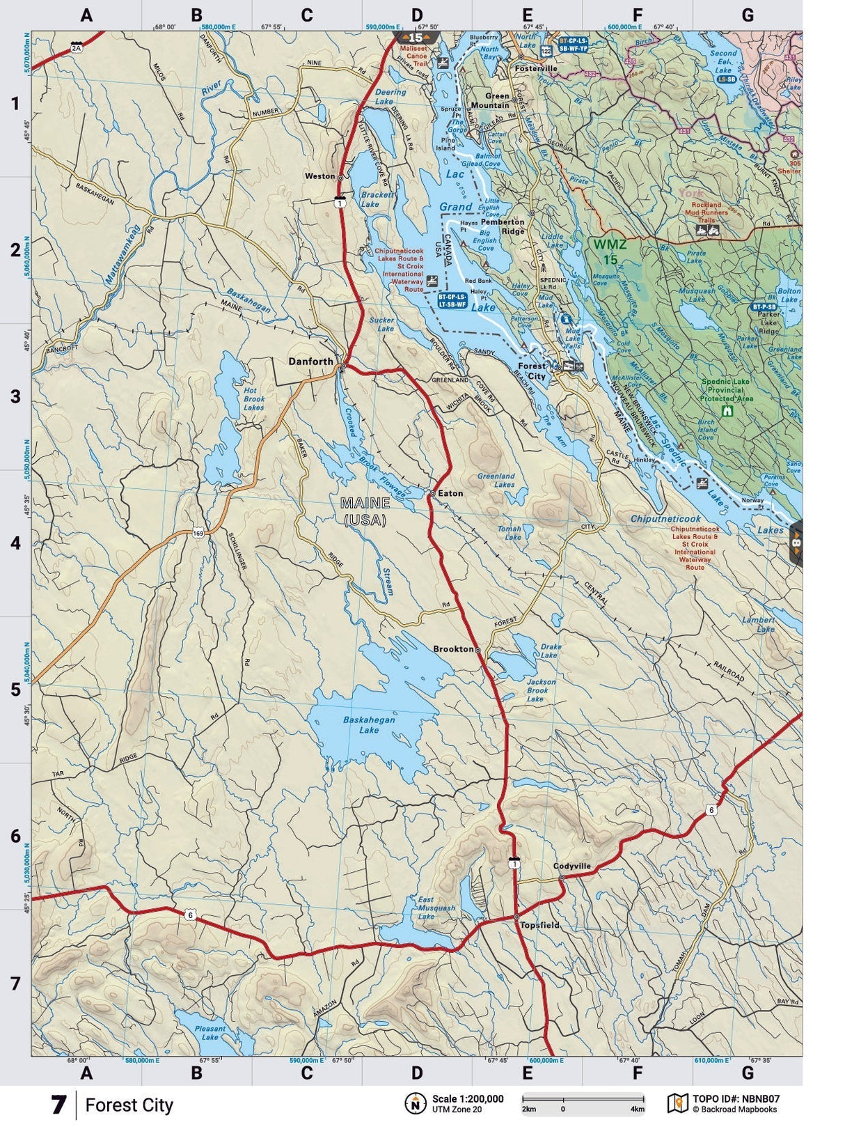 NBNB7 Wall Map - Forest City - Backroad Maps