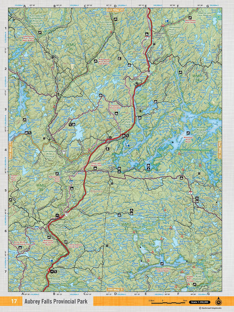 NEON17 Wall Map - Aubrey Falls Provincial Park - Backroad Maps