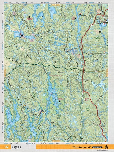 NEON29 Wall Map - Gogama - Backroad Maps