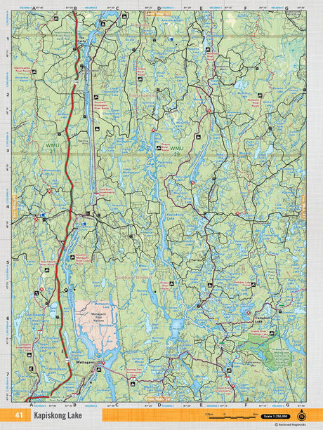 NEON41 Wall Map - Mattagami - Backroad Maps