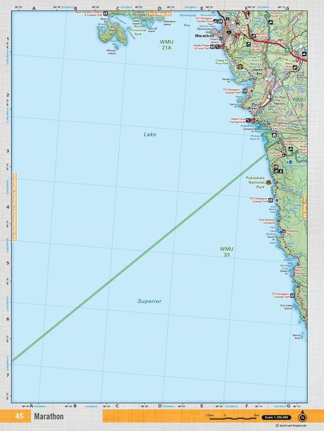 NEON45 Wall Map - Marathon - Backroad Maps
