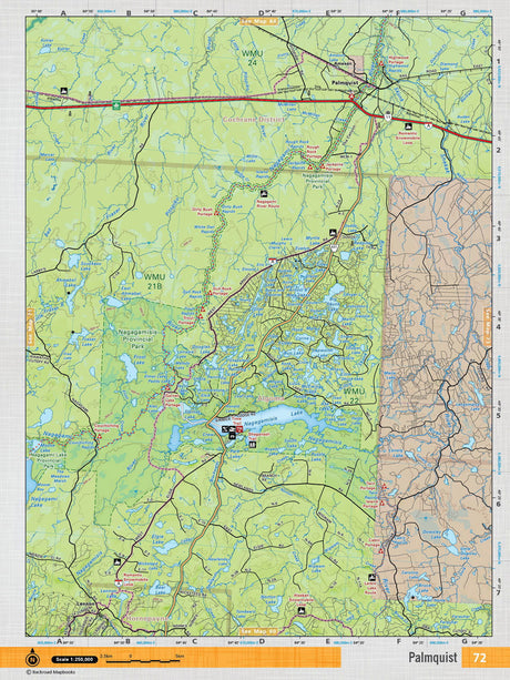 NEON72 Wall Map - Palmquist - Backroad Maps