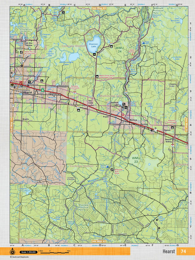 NEON74 TOPO - Hearst - TOPO Map