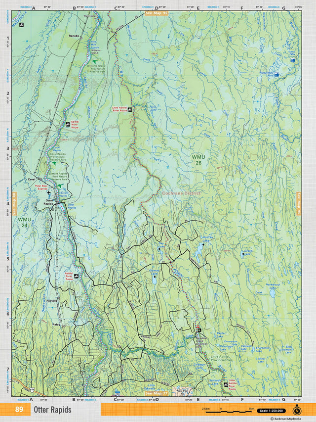 NEON89 Wall Map - Otter Rapids - Backroad Maps