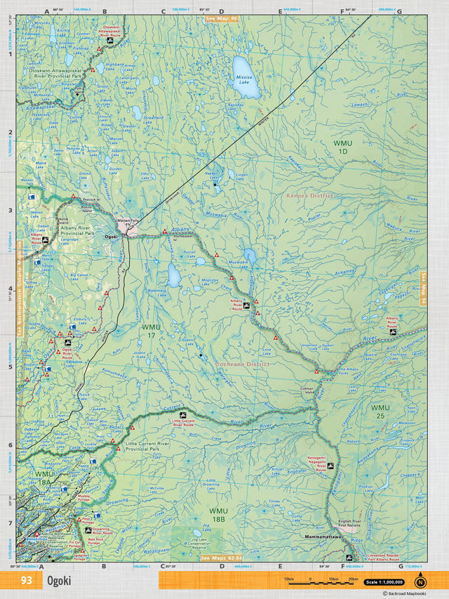 NEON93 Wall Map - Ogoki - Backroad Maps