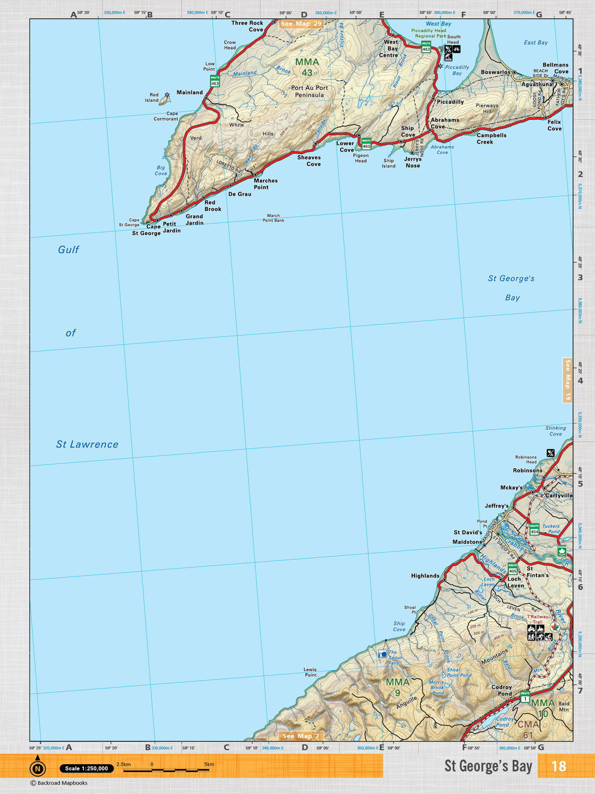 NFLD18 Wall Map - St George's Bay - Backroad Maps