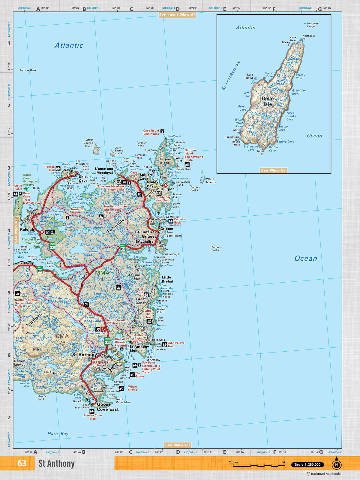 NFLD63 TOPO Map - St Anthony - Backroad Maps
