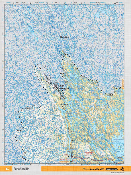NFLD69 Wall Map - Schefferville - Backroad Maps
