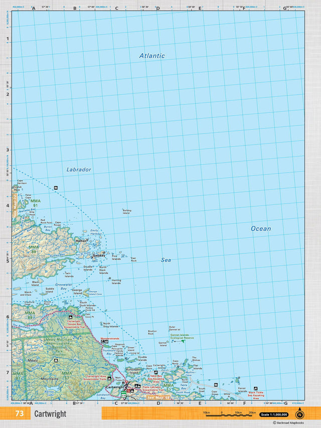 NFLD73 Wall Map - Cartwright - Backroad Maps