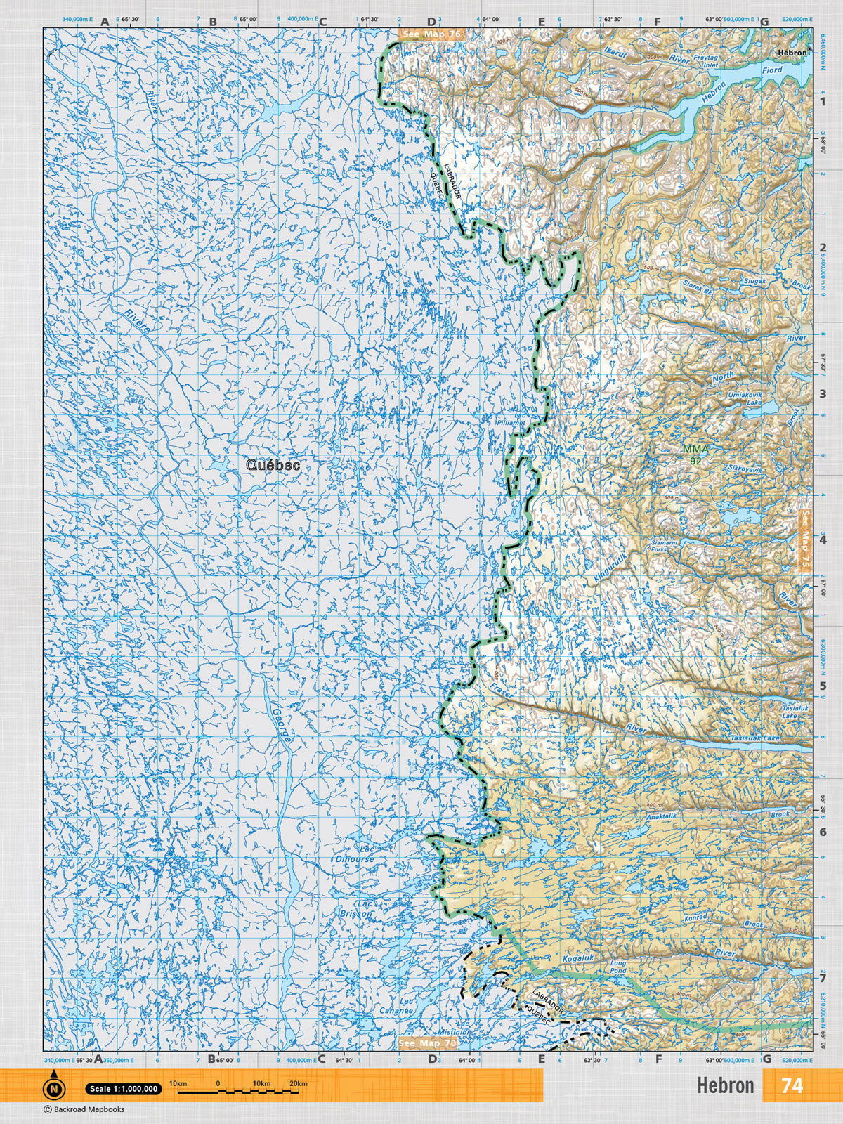 NFLD74 TOPO Map - Hebron - Backroad Maps