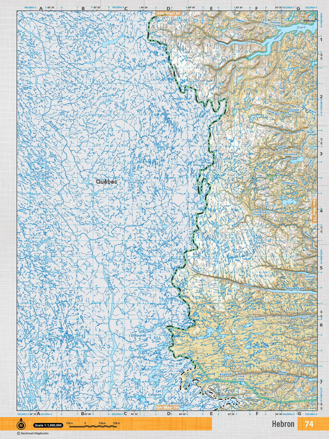 NFLD74 Wall Map - Hebron - Backroad Maps