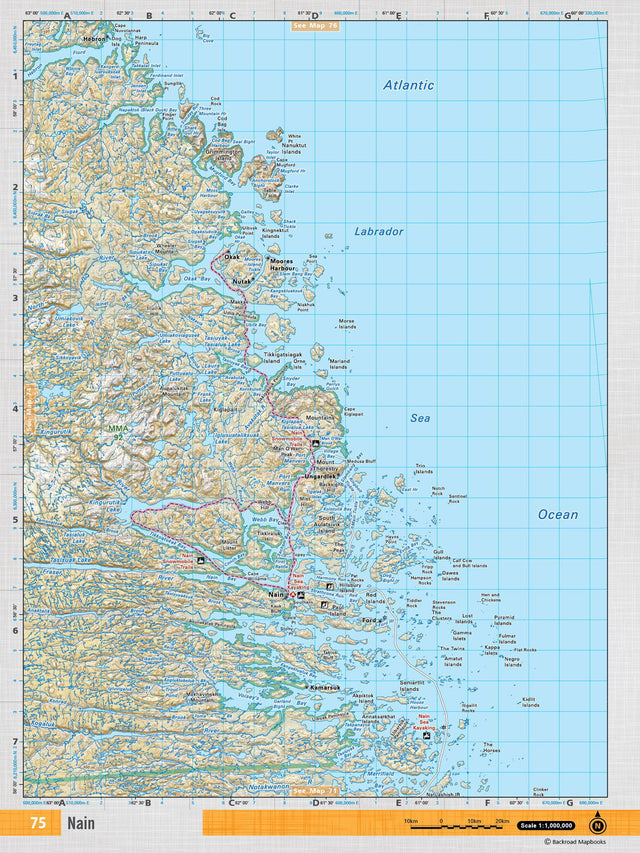 NFLD75 Wall Map - Nain - Backroad Maps