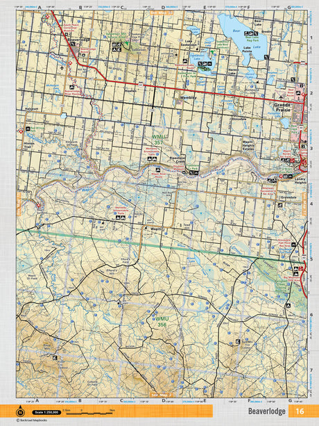 NOAB16 Wall Map - Beaverlodge - Backroad Maps