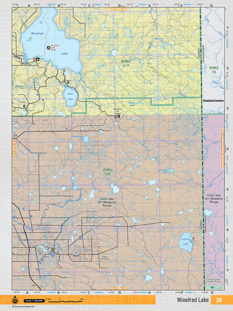 NOAB28 TOPO Map - Winefred Lake - Backroad Maps