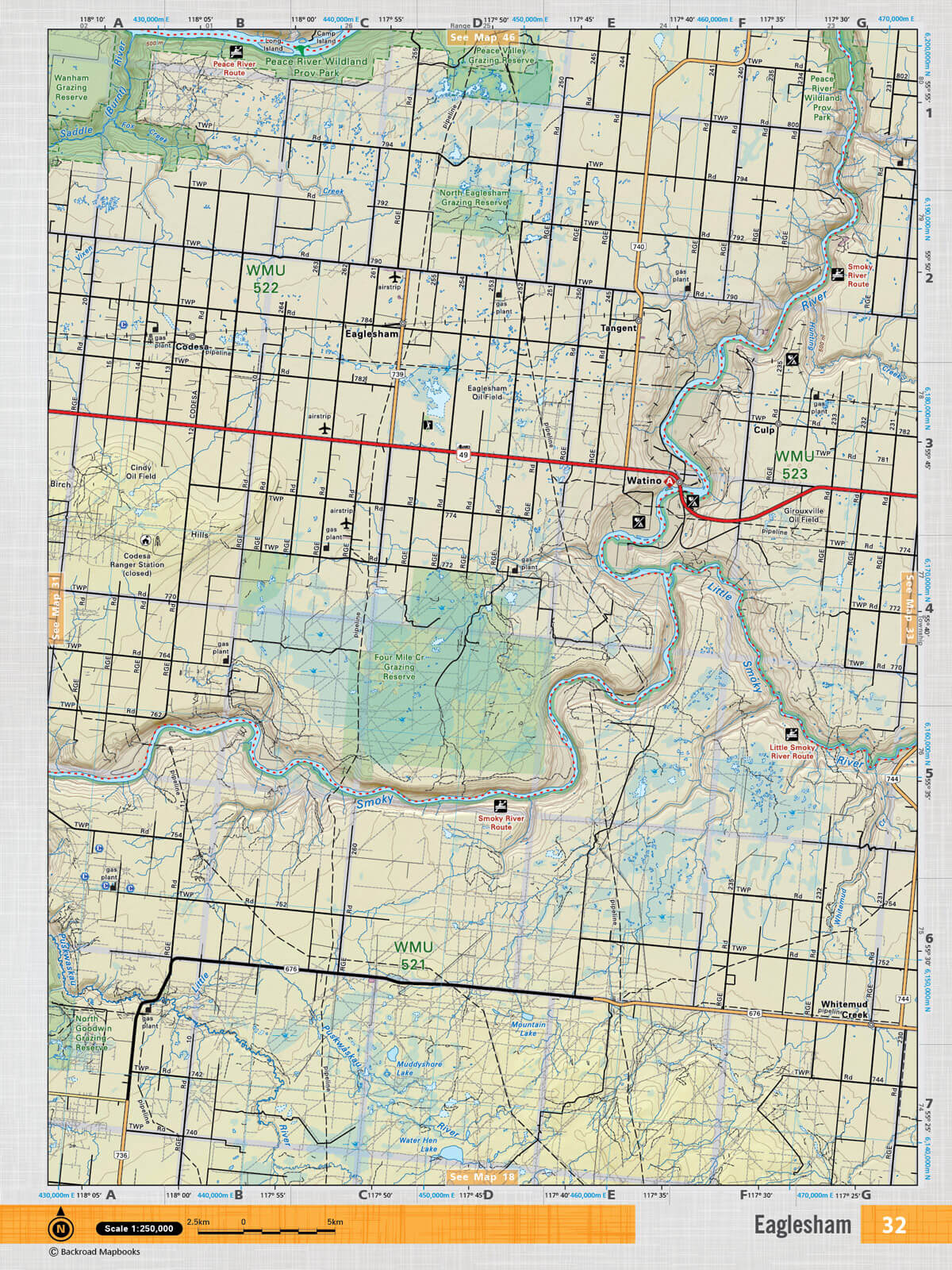 NOAB32 Wall Map - Eaglesham - Backroad Maps