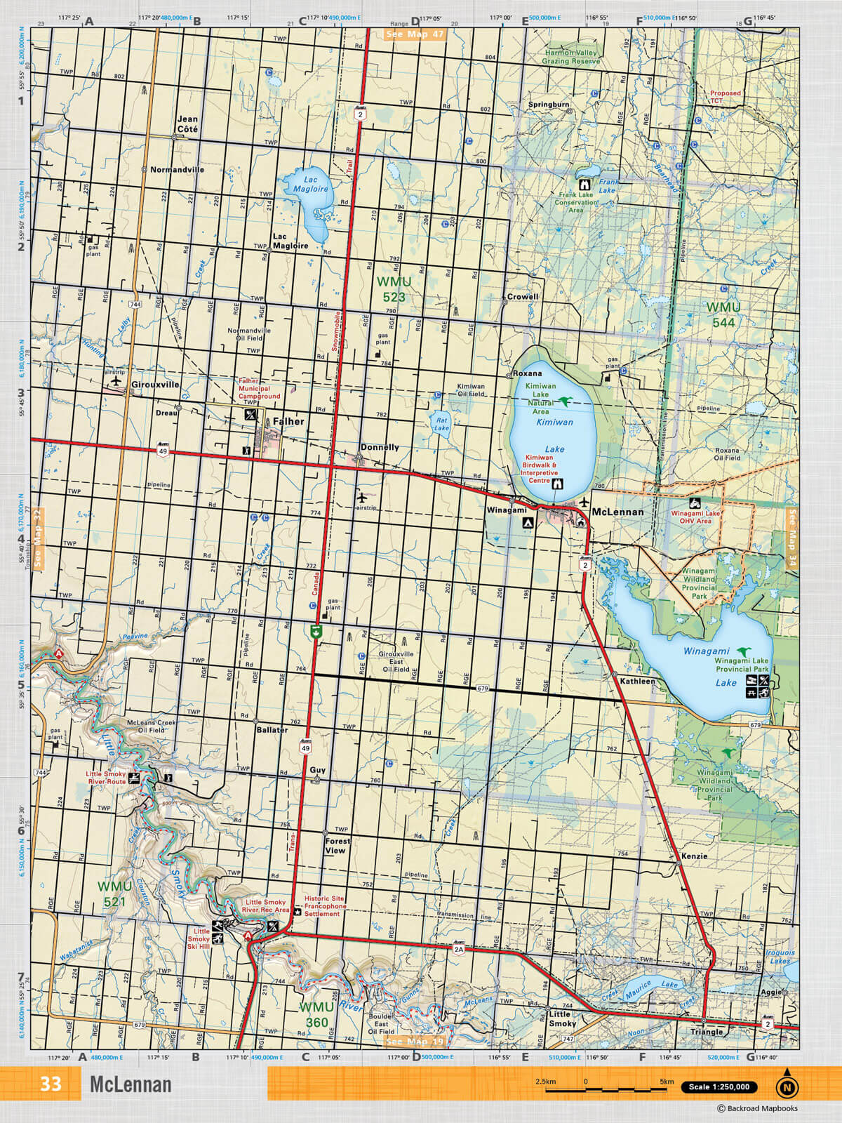 NOAB33 Wall Map - McLennan - Backroad Maps