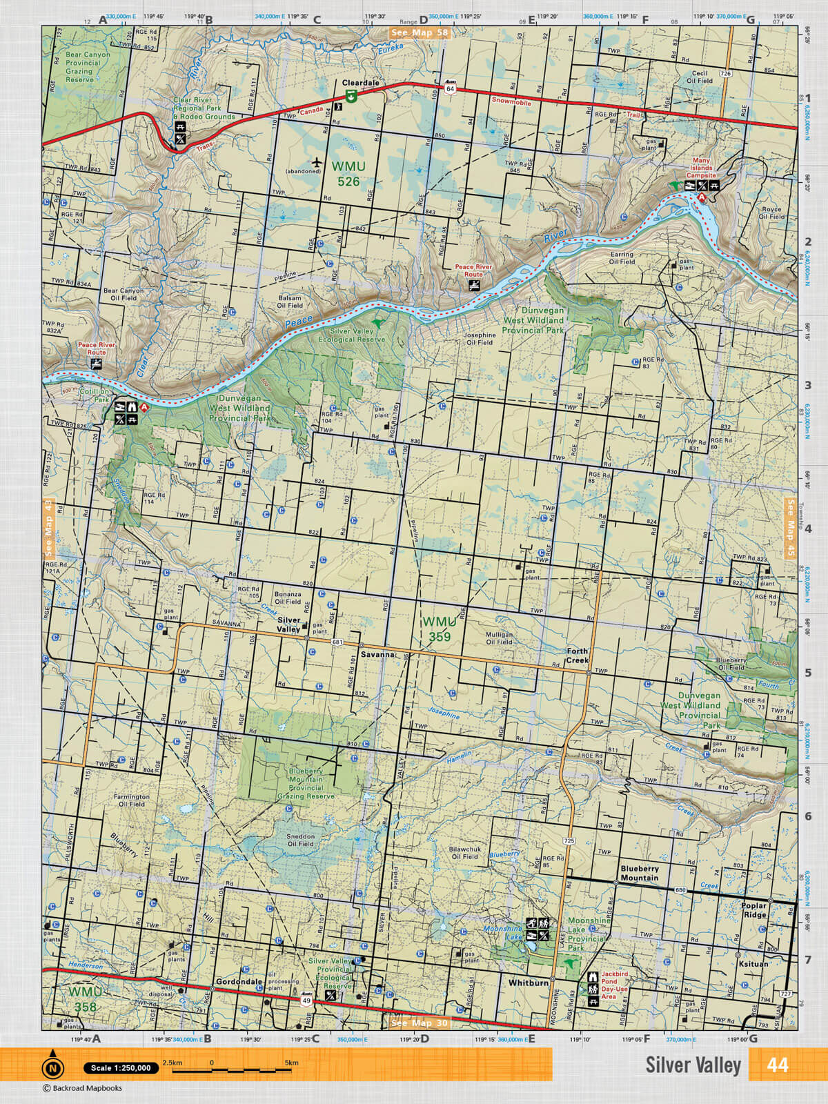 NOAB44 Wall Map - Backroad Maps