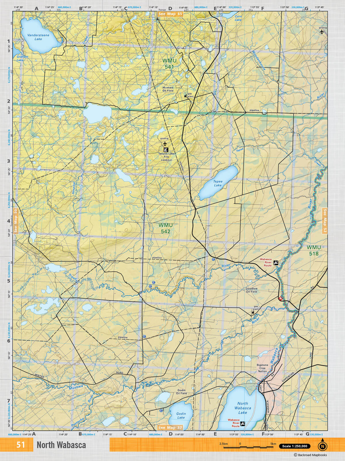 NOAB51 TOPO Map - North Wabasca - Backroad Maps