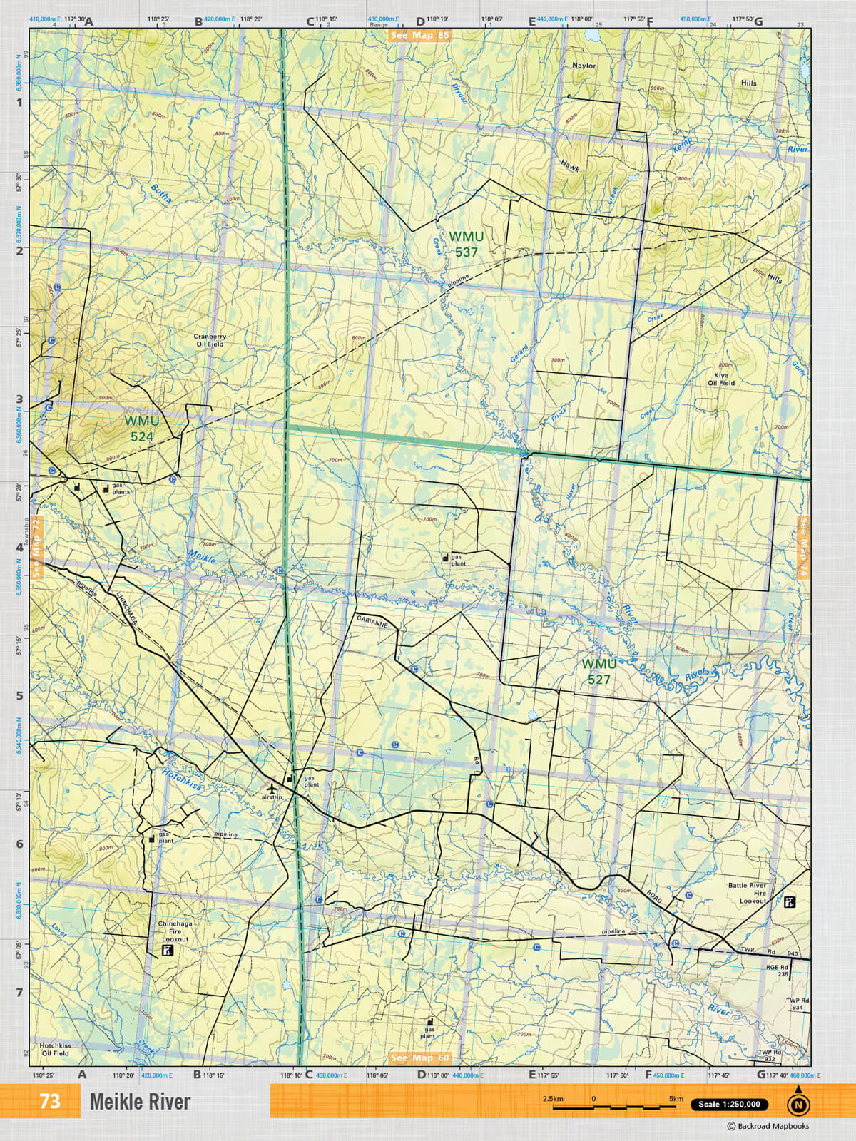 NOAB73 Wall Map - Meikle River - Backroad Maps