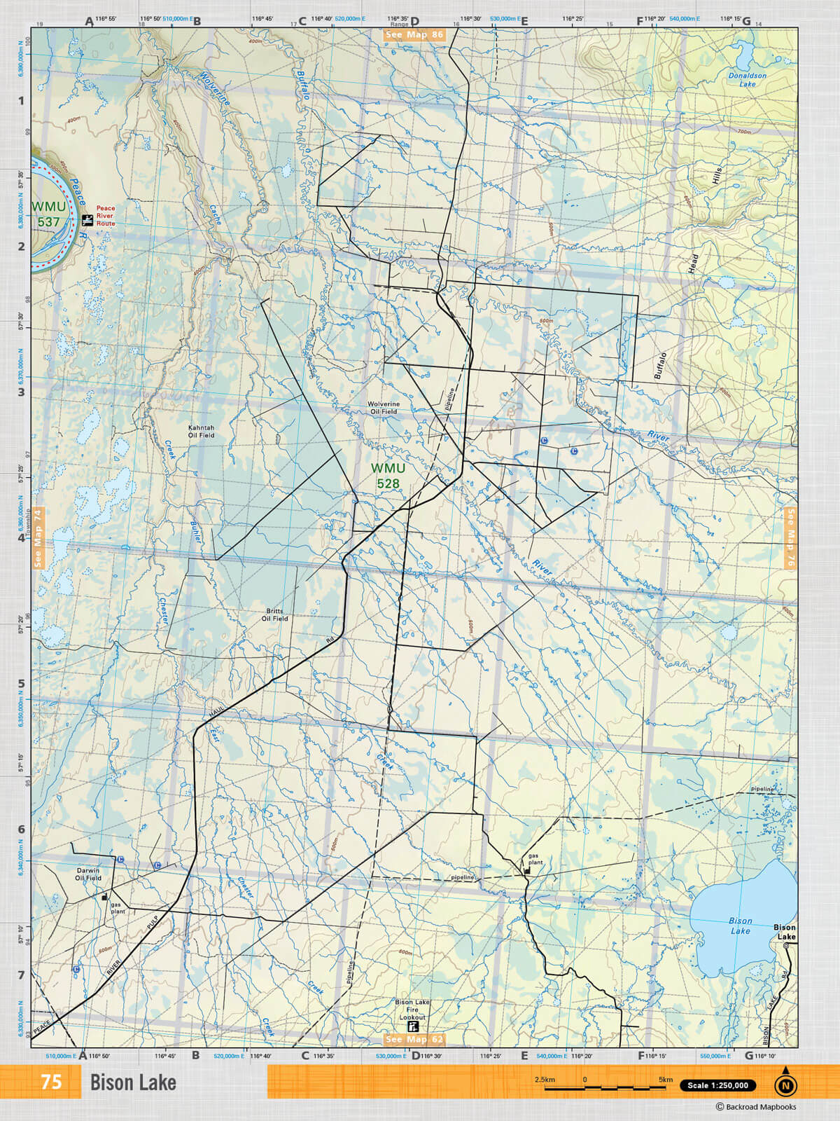 NOAB75 Wall Map - Bison Lake - Backroad Maps