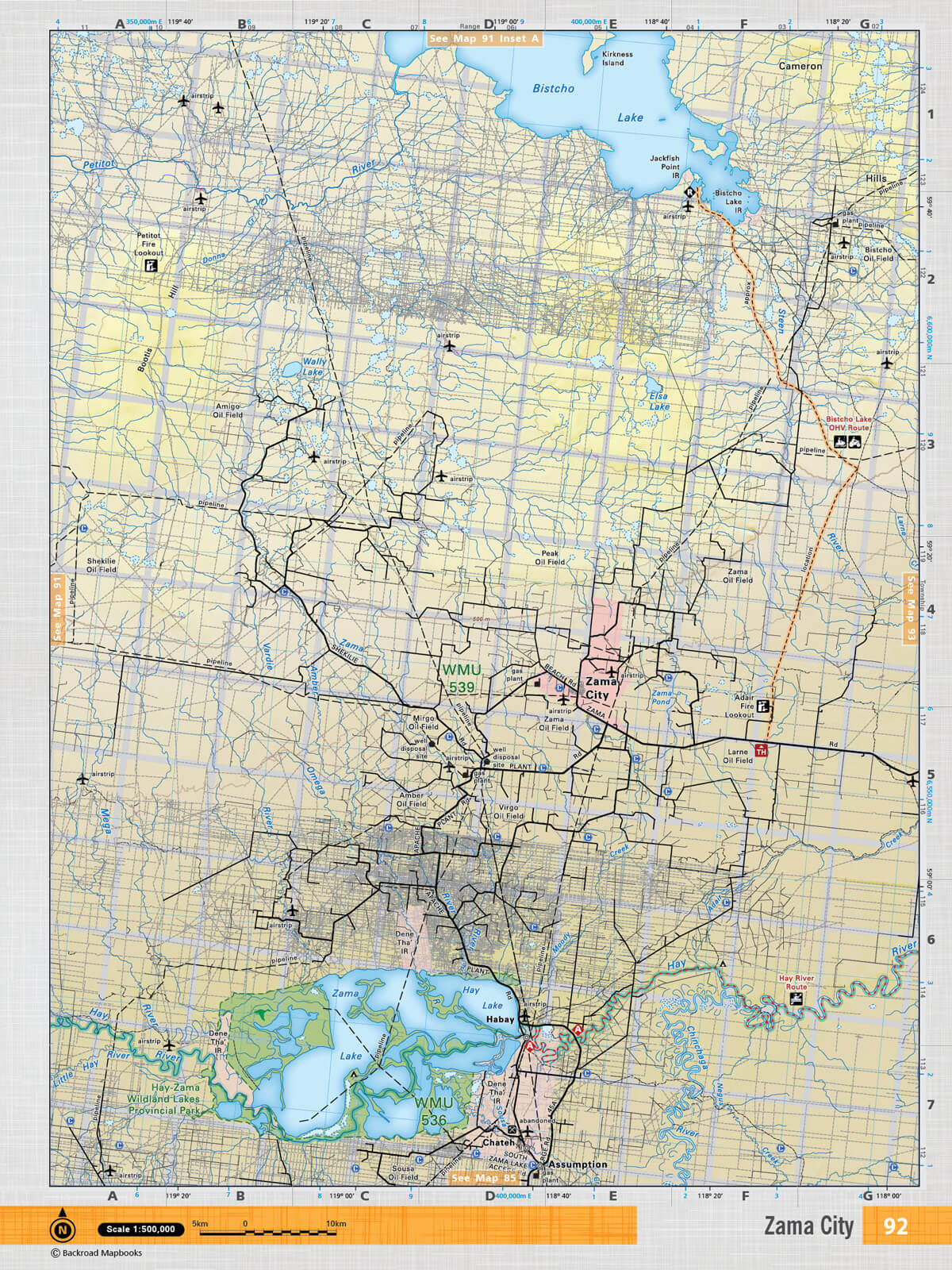 NOAB92 Wall Map - Zama City - Backroad Maps
