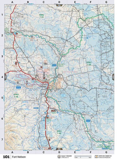 NOBC101 Wall Map - Fort Nelson - Backroad Maps