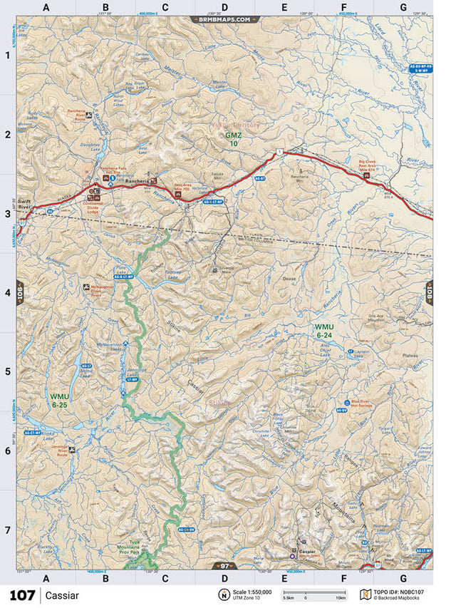 NOBC107 TOPO Map - Cassiar - Backroad Maps