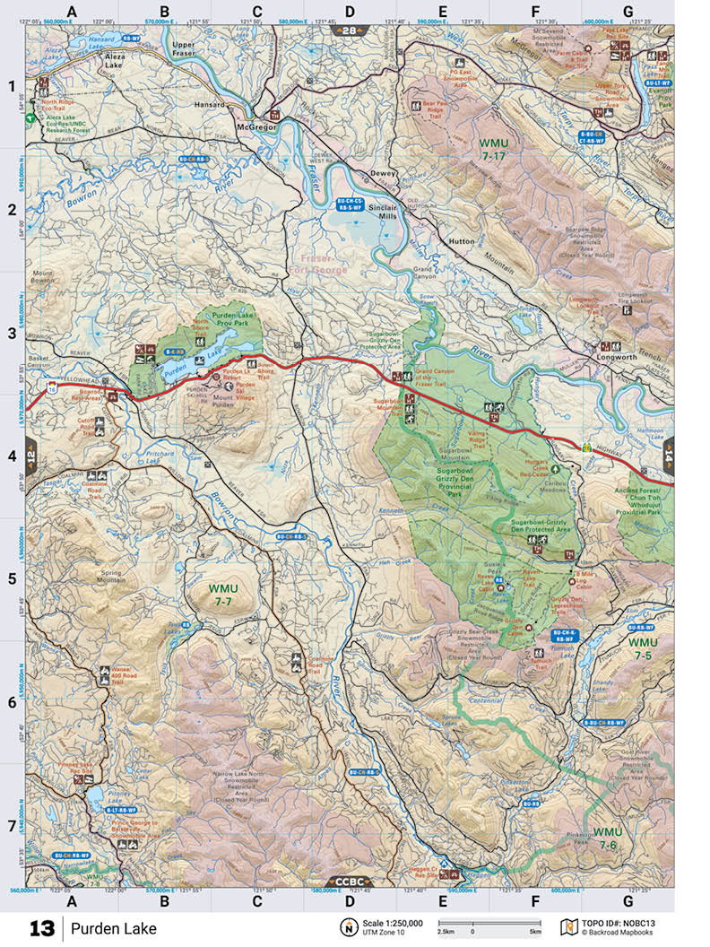 NOBC13 Wall Map - Purden Lake - Backroad Maps