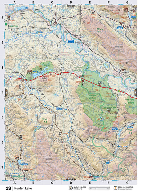 NOBC13 Wall Map - Purden Lake - Backroad Maps
