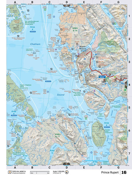 NOBC16 Wall Map - Prince Rupert - Backroad Maps