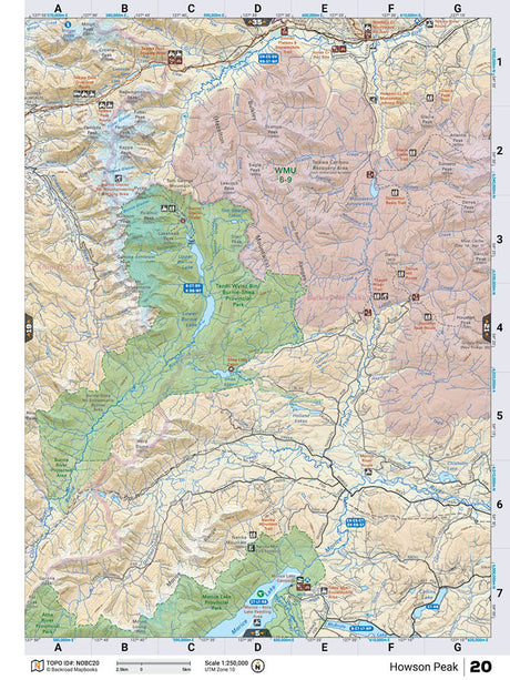 NOBC20 Wall Map - Howson Peak - Backroad Maps