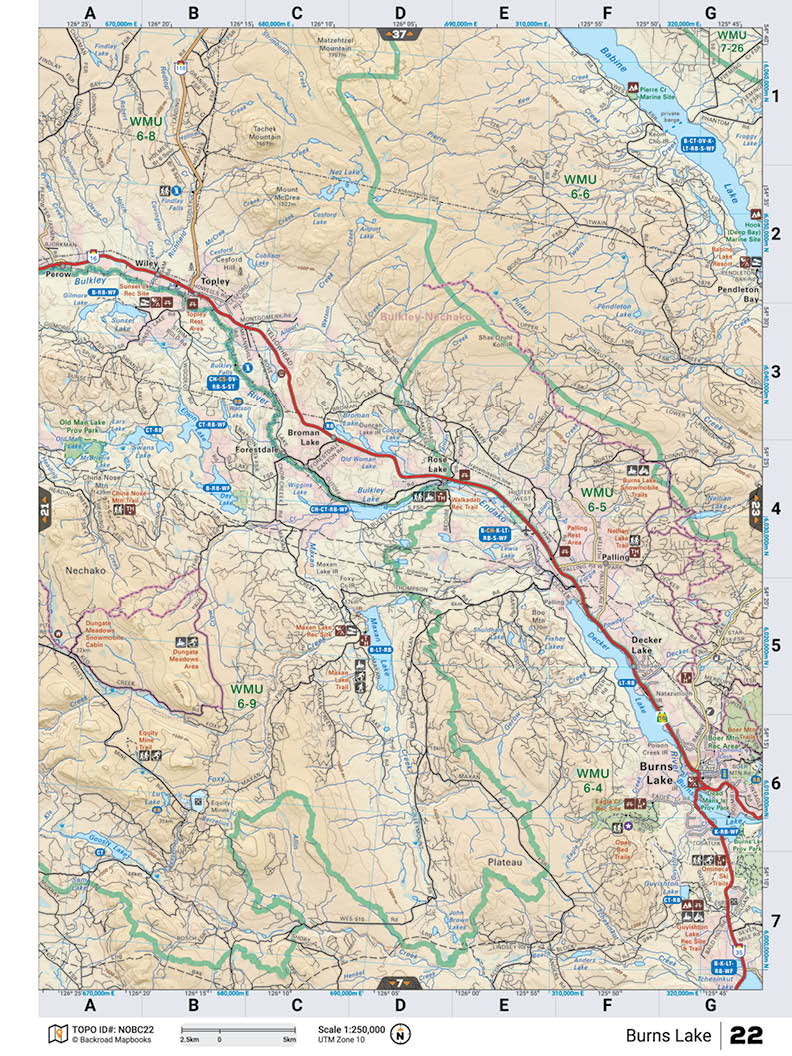 NOBC22 TOPO Map - Burns Lake - Backroad Maps