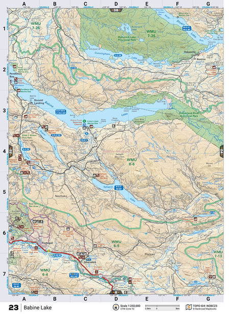NOBC23 Wall Map - Babine Lake - Backroad Maps