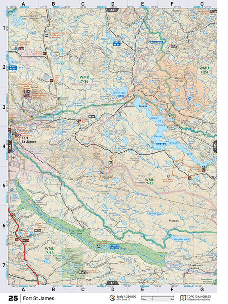 NOBC25 Wall Map - Fort St James - Backroad Maps