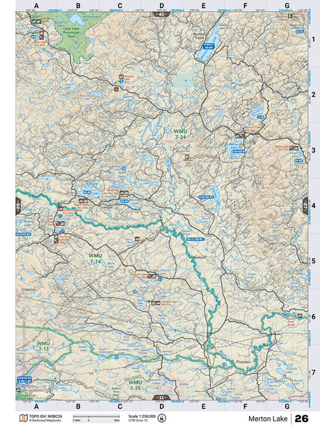 NOBC26 Wall Map - Merton Lake - Backroad Maps